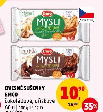 Ovesné sušenky Mysli na zdraví Emco