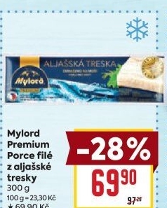 Aljašská treska filé bez kosti mražené Premium Mylord