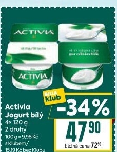 Bílý jogurt Activia Danone