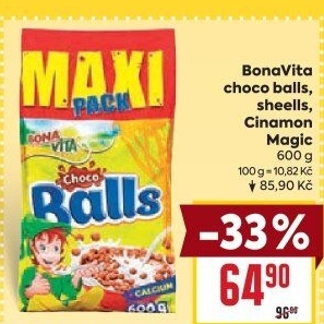 Cereálie Čokoládové kuličky Balls Bonavita