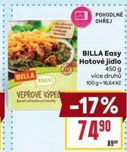 Hotová jídla Billa Easy