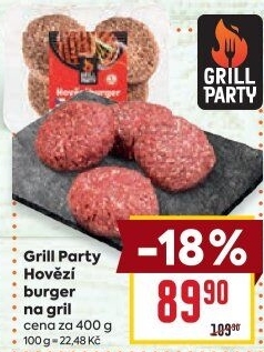 Hovězí burger Grill Party