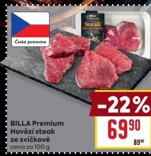 Hovězí steak ze svíčkové Billa Premium