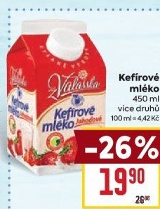 Kefírové mléko ochucené Mlékárna Valašské Meziříčí