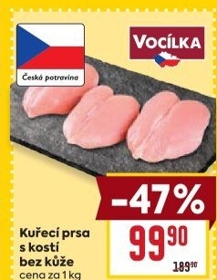 Kuřecí prsa s kostí Vocílka