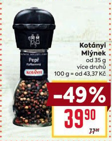 Mlýnek s kořením Kotányi