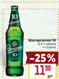 Pivo světlé výčepní 10° Staropramen