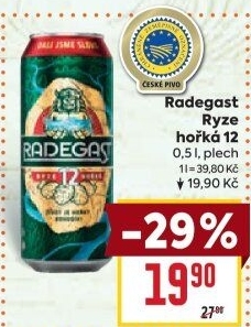 Pivo světlý ležák 12° Ryze hořká Radegast