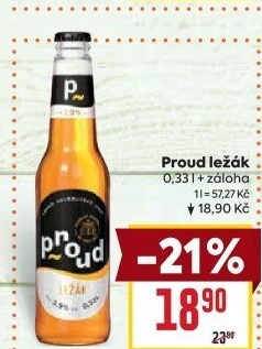 Pivo světlý ležák Proud