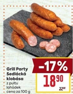 Sedlácká klobása Grill Party