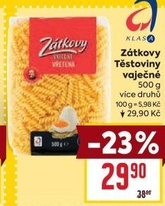 Těstoviny vaječné Zátkovy