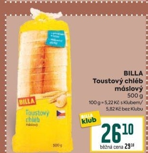 Toustový chléb Billa