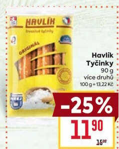 Tyčinky trvanlivé se sýrem a solí Havlík