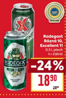 Pivo světlé výčepní Rázná 10° Radegast