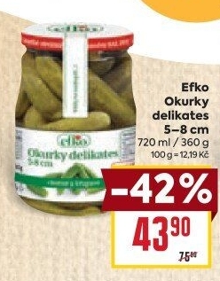 Okurky delikates Efko