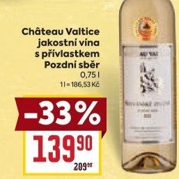 Vína Chateau Valtice - pozdní sběr