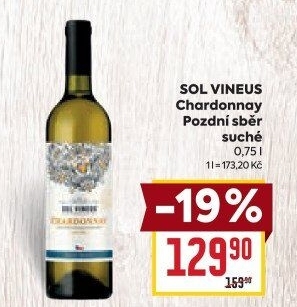 Víno Chardonnay Sol Vineus - pozdní sběr