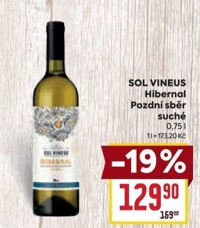 Víno Hibernal Sol Vineus - pozdní sběr