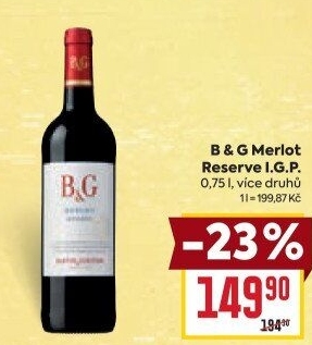 Víno Merlot Reserve I.G.P. B &amp