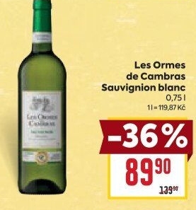 Víno Sauvignon blanc Les Ormes de Cambras