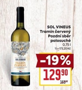Víno Tramín červený Sol Vineus - pozdní sběr
