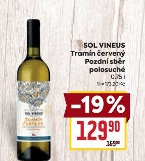 Víno Tramín červený Sol Vineus - pozdní sběr