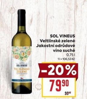 Víno Veltlínské zelené Sol Vineus
