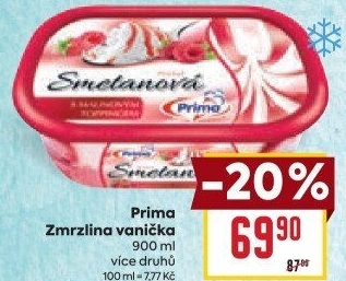 Zmrzlina ve vaničce Prima
