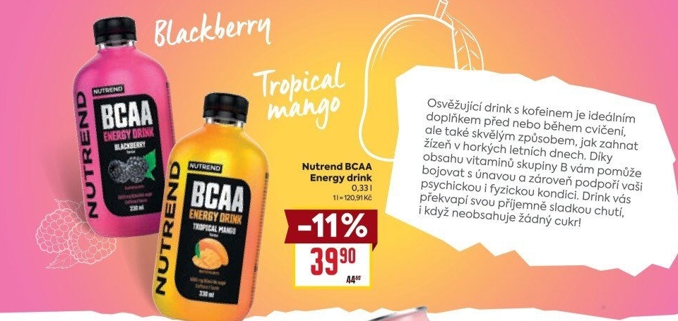 Energetický nápoj BCAA Nutrend