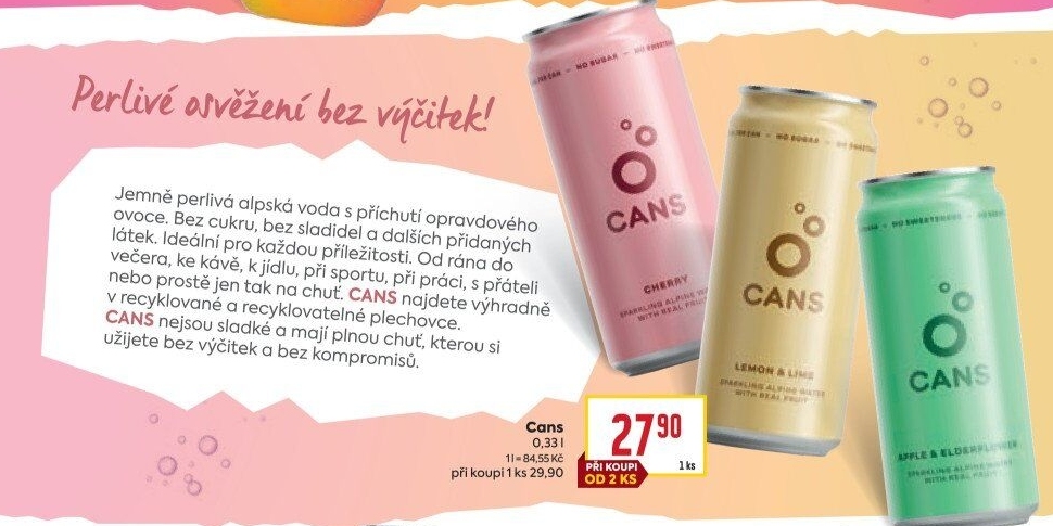 Ochucená voda Cans