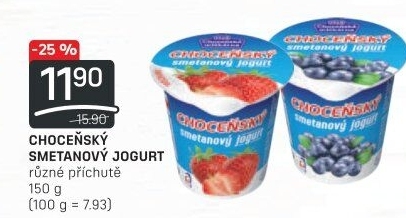 Jogurt smetanový ochucený Choceňský