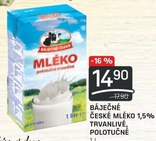 Mléko trvanlivé Báječné české Madeta - 1,5% polotučné