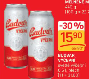 Pivo světlé výčepní Budweiser Budvar