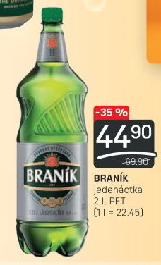Pivo světlý ležák 11° Jedenáctka Braník