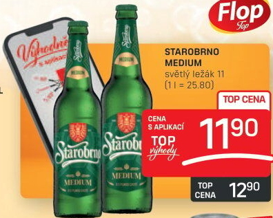 Pivo světlý ležák 11° Medium Starobrno