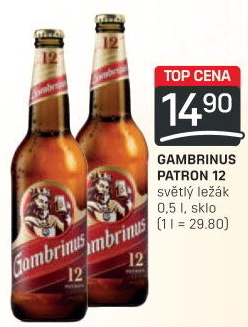 Pivo světlý ležák 12° Patron Gambrinus