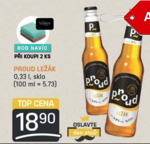 Pivo světlý ležák Proud