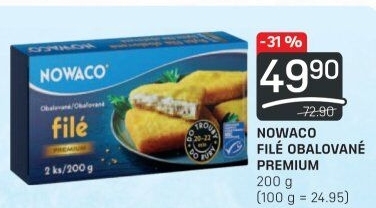 Rybí filé obalované mražené Premium Nowaco