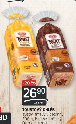 Toustový chléb vícezrnný tmavý Penam