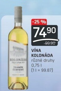Vína Vinařství Kolonáda Valtice