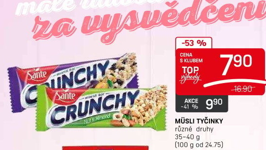 Müsli tyčinka Crunchy Sante