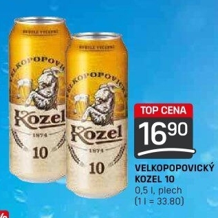 Pivo světlé výčepní 10°Velkopopovický Kozel