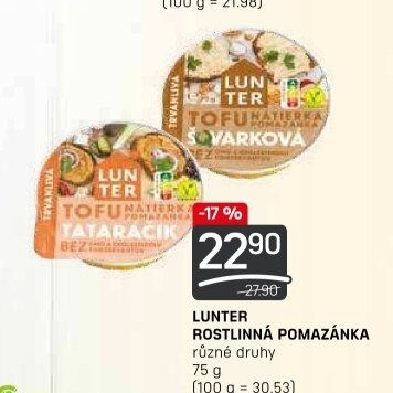 Rostlinné pomazánky Lunter