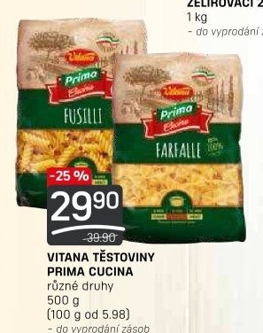 Těstoviny Prima Cucina Vitana