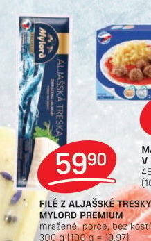 Aljašská treska filé bez kosti mražené Premium Mylord
