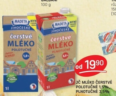 Mléko čerstvé Jihočeské Madeta