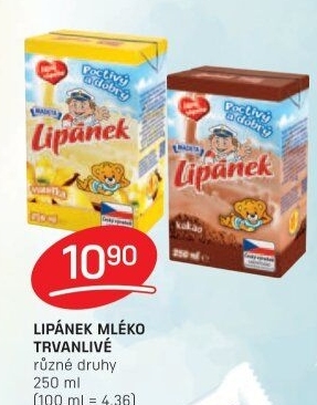 Nápoj mléko ochucené Lipánek Madeta