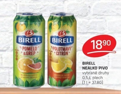 Nealkoholické pivo ochucené Birell