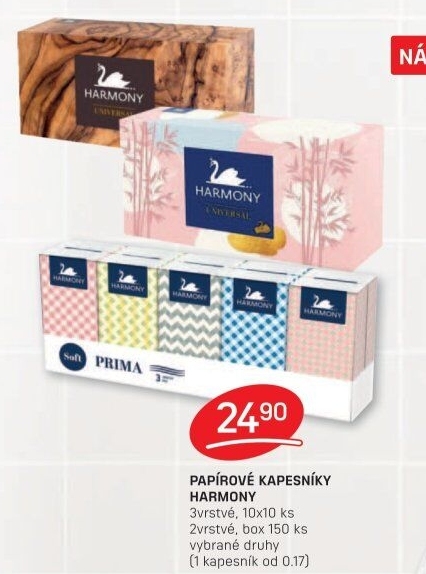 Papírové kapesníčky 3vrstvé Harmony