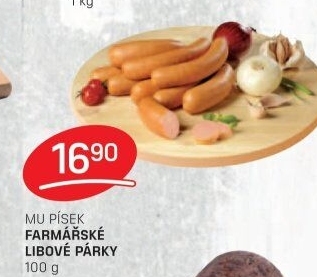 Párky farmářské libové Maso uzeniny Písek